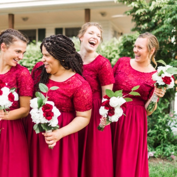 burgundy red bridesmaid dresses